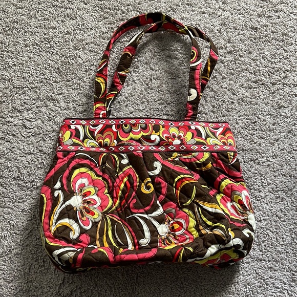 Vera Bradley paisley shoulder bag - zipper close with outer and inner pockets - Picture 2 of 3